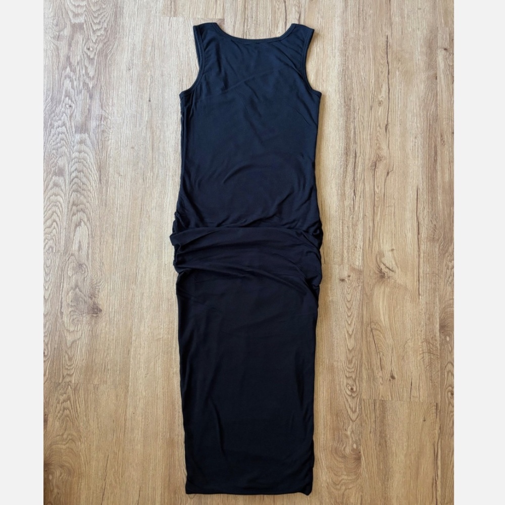 ★NWT JAMES PERSE Ruched cotton-blend jersey midi dress Black Size2★